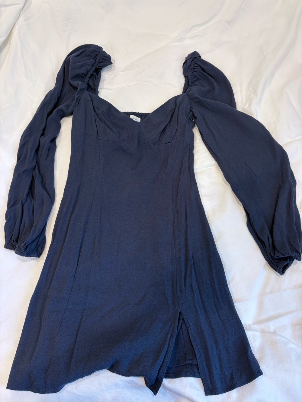 Aritzia Wilfred Navy long sleeve corset dress size 6